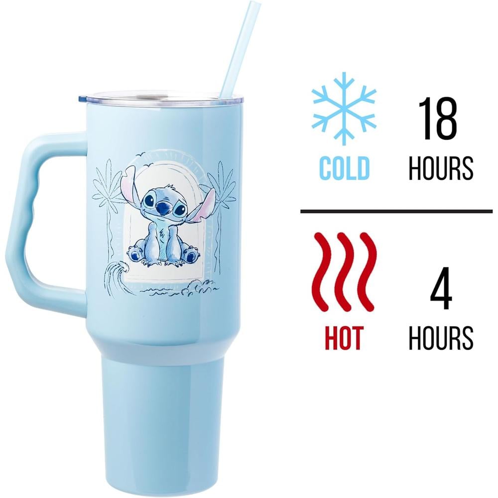 VASO  CON ASA Y PAJITA LILO Y STITCH 40 OZ / 1183 ML | CELESTE - 3