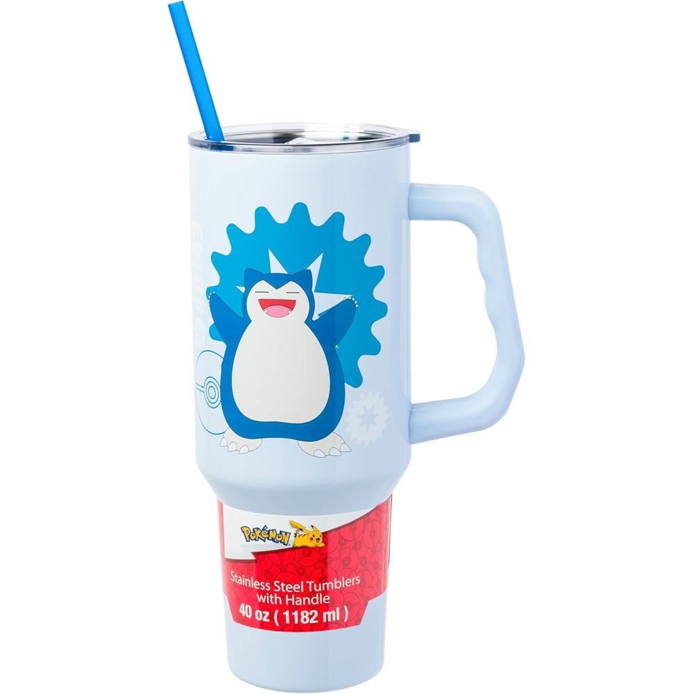 VASO CON ASA Y PAJITA POKEMON 40 OZ / 1183 ML | SNORLAX - 1
