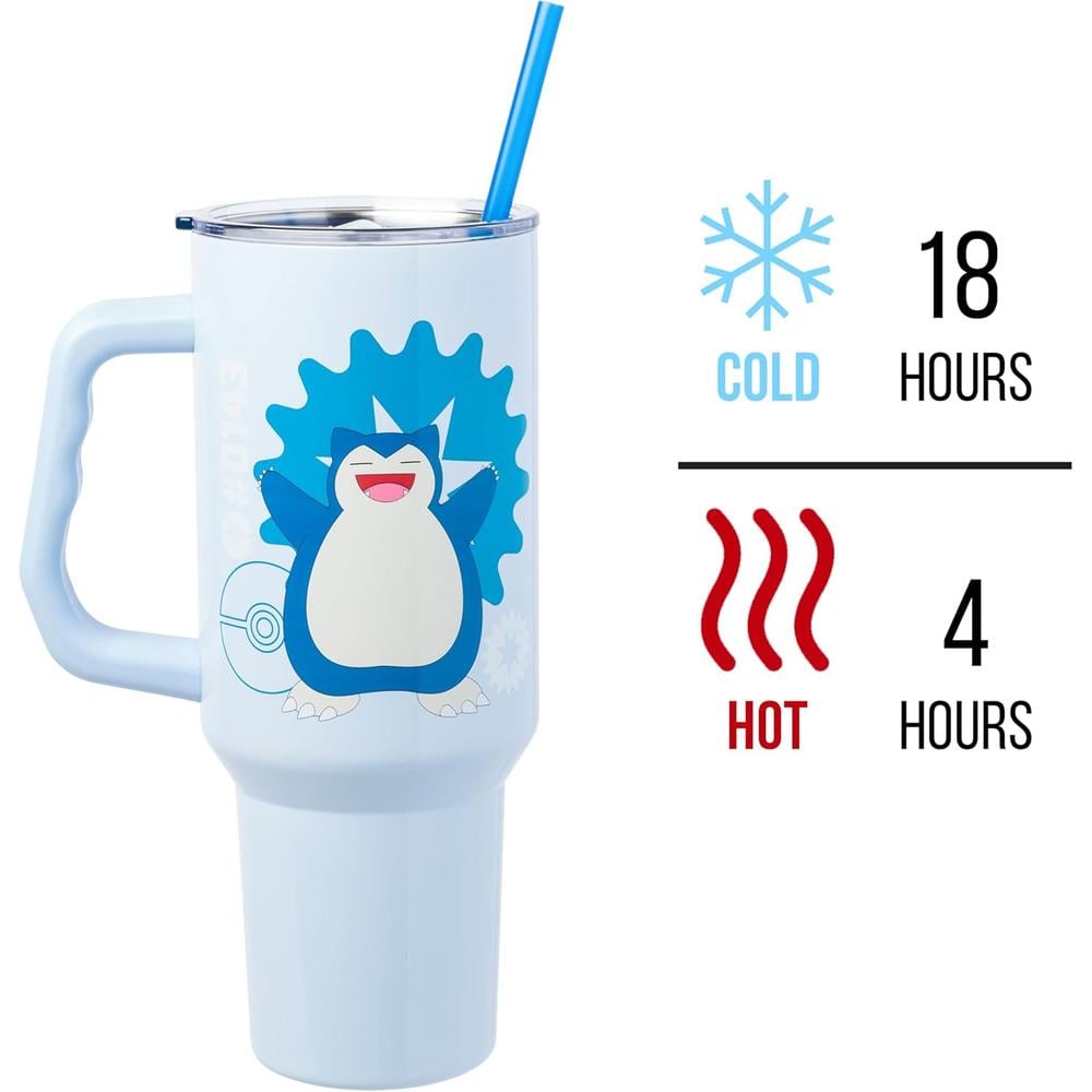 VASO CON ASA Y PAJITA POKEMON 40 OZ / 1183 ML | SNORLAX - 3