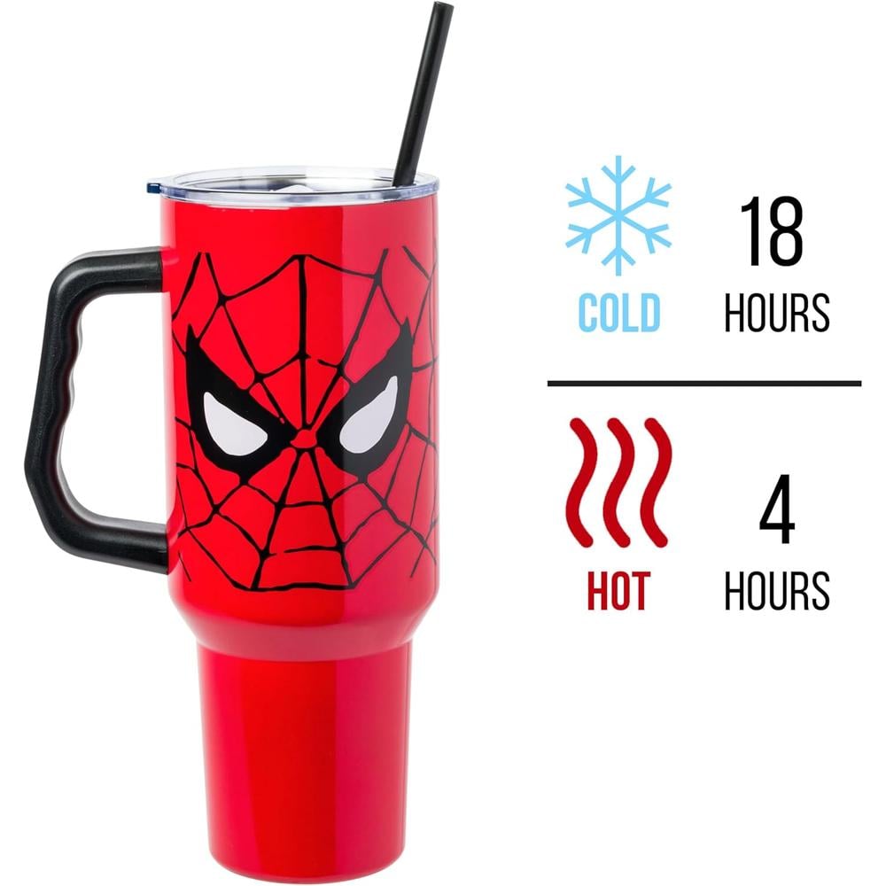 VASO CON ASA Y PAJITA DISNEY 40 OZ / 1183 ML | SPIDERMAN ROJO - 3