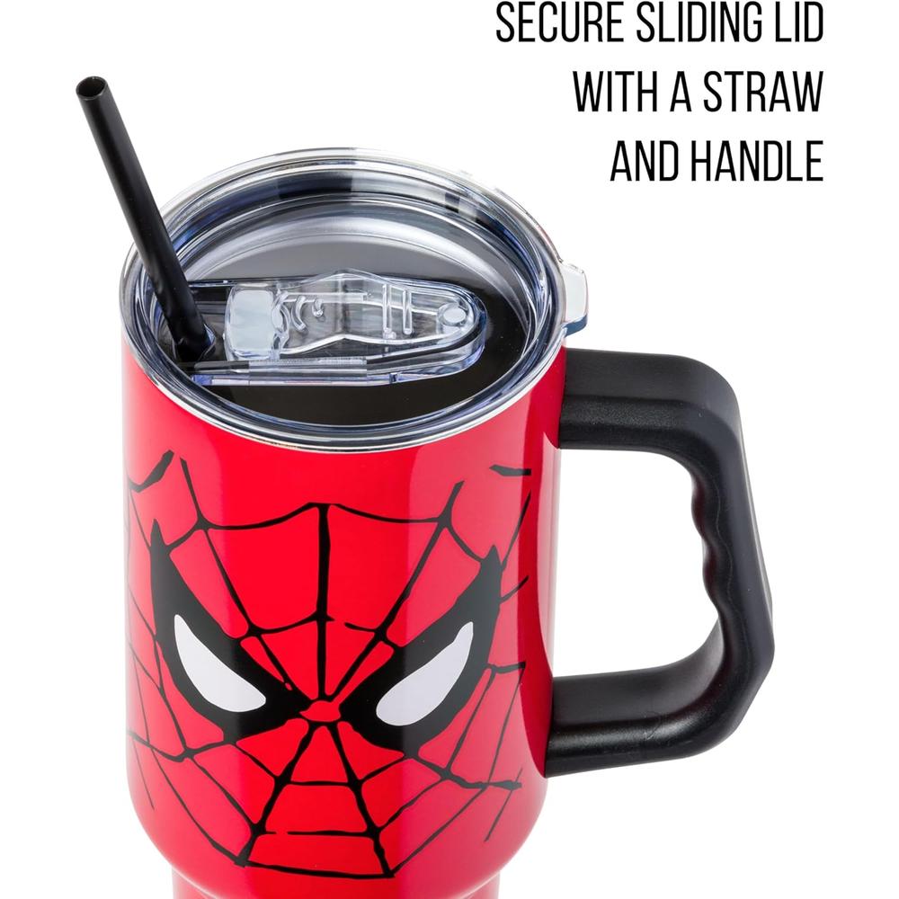 VASO CON ASA Y PAJITA DISNEY 40 OZ / 1183 ML | SPIDERMAN ROJO - 4