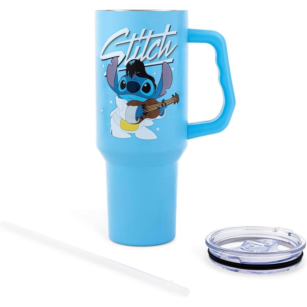 VASO DE VIAJE CON ASA DISNEY 40 OZ / 1183 ML | STITCH CELESTE - 3