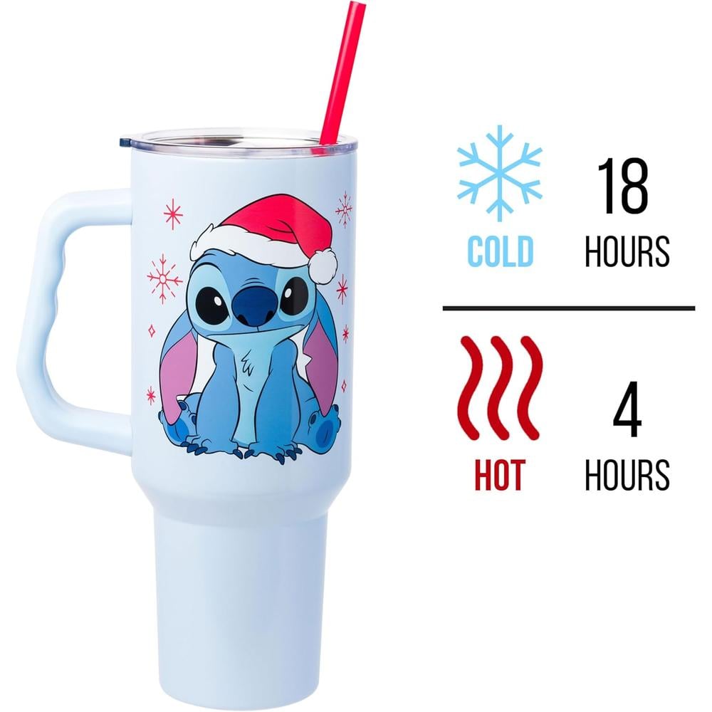 VASO CON ASA Y PAJITA LILO Y STITCH 40 OZ / 1183 ML | NIEVE - 3
