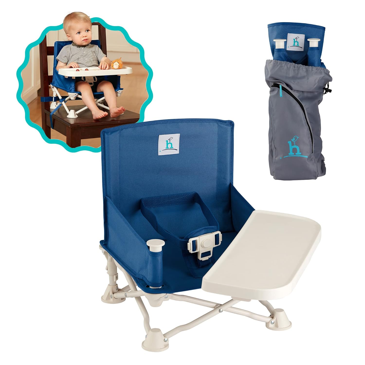 HICCAPOP OMNIBOOST ASIENTO ELEVADOR DE VIAJE CON BANDEJA PARA BEBÉ | ASIENTO ELEVADOR PORTÁTIL PLEGABLE PARA BEBÉ,SILLA ELEVADORA - 1