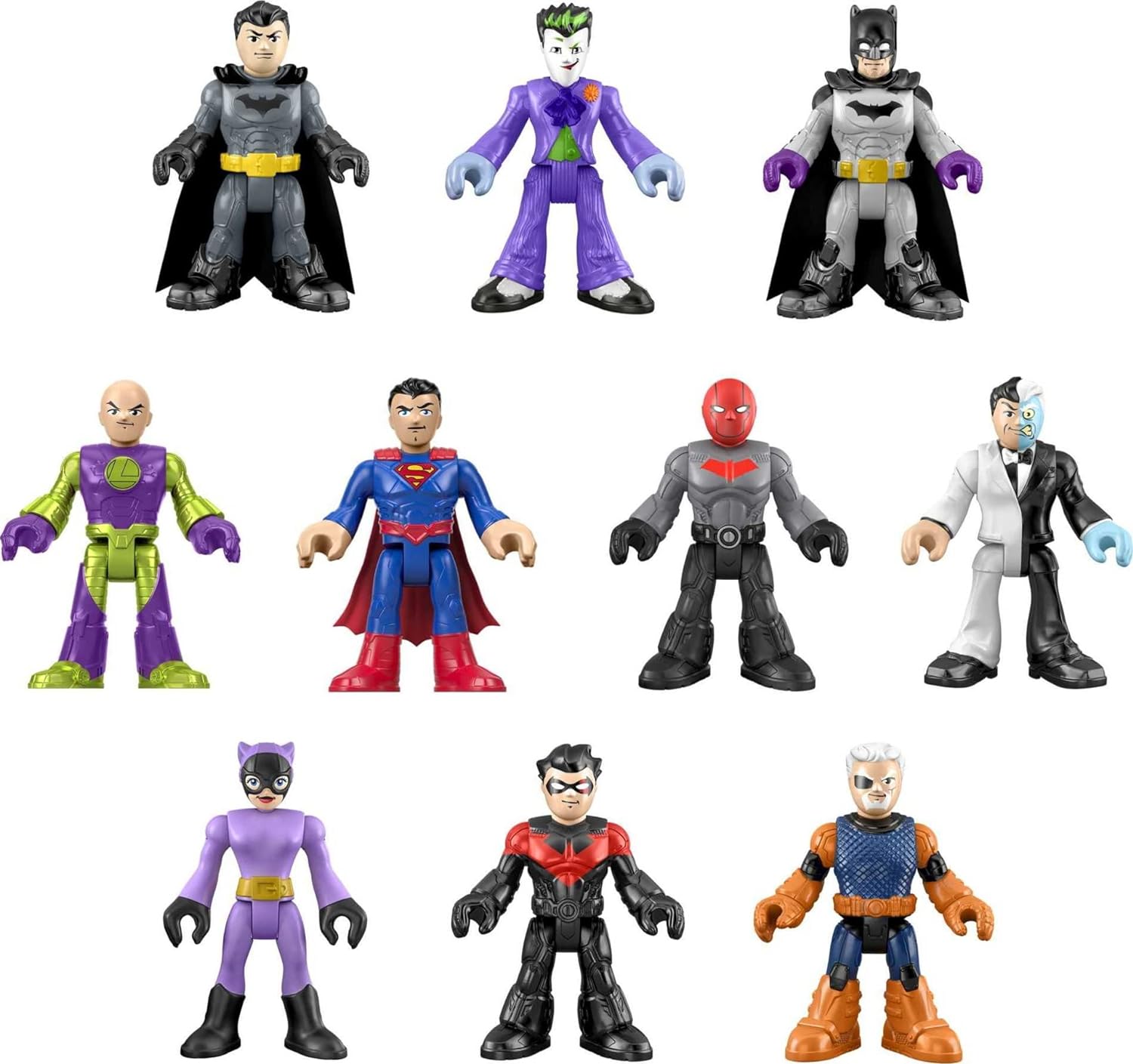 FISHER-PRICE IMAGINEXT DC SUPER FRIENDS BATMAN FIGURA MULTIPACK, ULTIMATE HERO VILLAIN MATCH-UP, 10 PERSONAJES Y 10 ACCESORIOS - 1