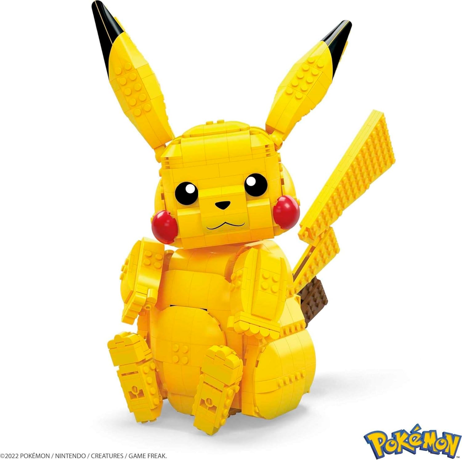 POKÉMON MEGA JUEGO DE JUGUETES DE CONSTRUCCIÓN DE FIGURAS DE ACCIÓN PARA NIÑOS, JUMBO PIKACHU CON 806 PIEZAS, 12 PULGADAS DE ALTO - 3