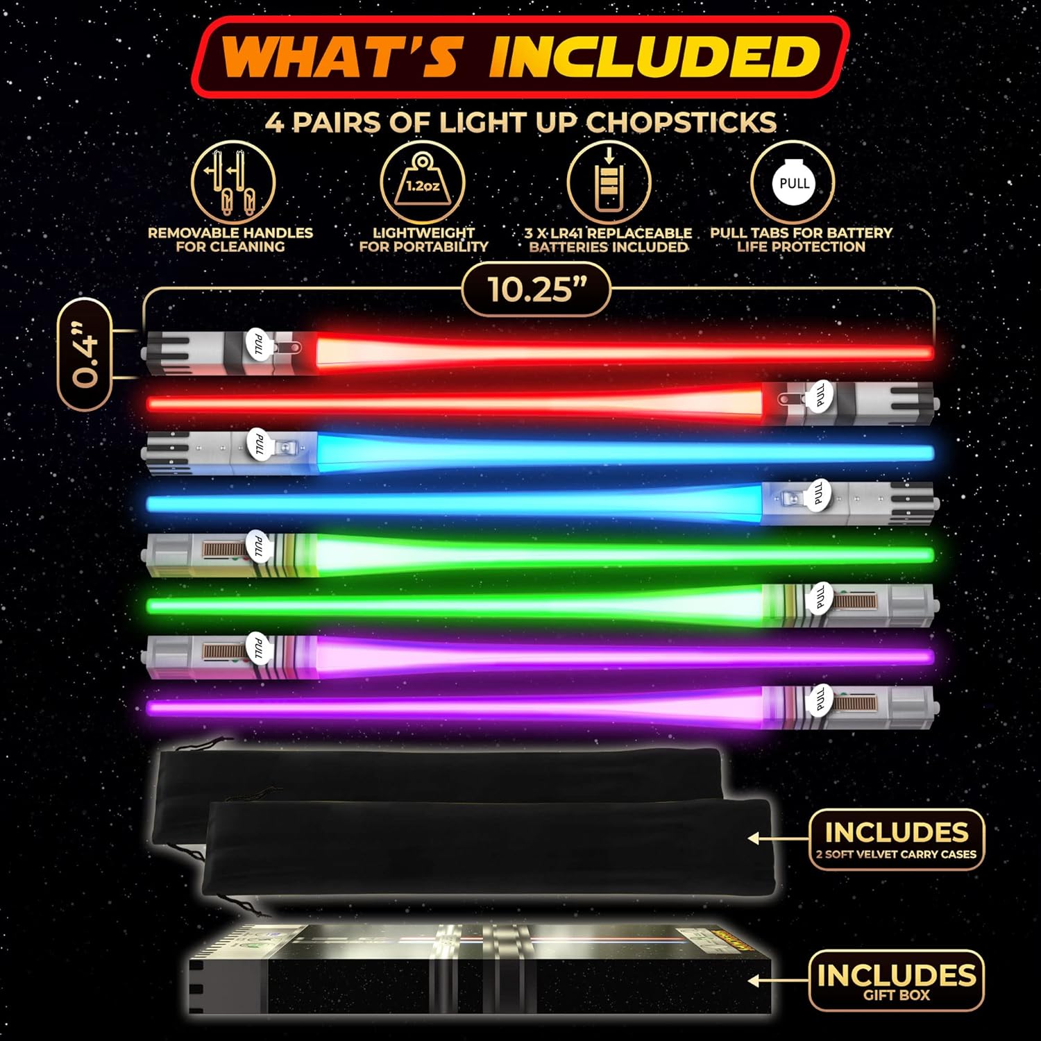 LIGHTSABLE PALILLOS ILUMINADOS CON LUZ LED DE STAR WARS, SABLE DE LUZ BRILLANTE, REUTILIZABLES - 3