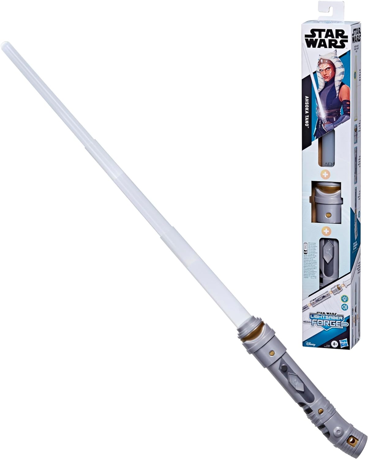 STAR WARS LIGHTSABER FORGE AHSOKA TANO, SABLE ELECTRÓNICO PERSONALIZABLE BLANCO, JUGUETES PARA NIÑOS Y NIÑAS DE 4 AÑOS - 1