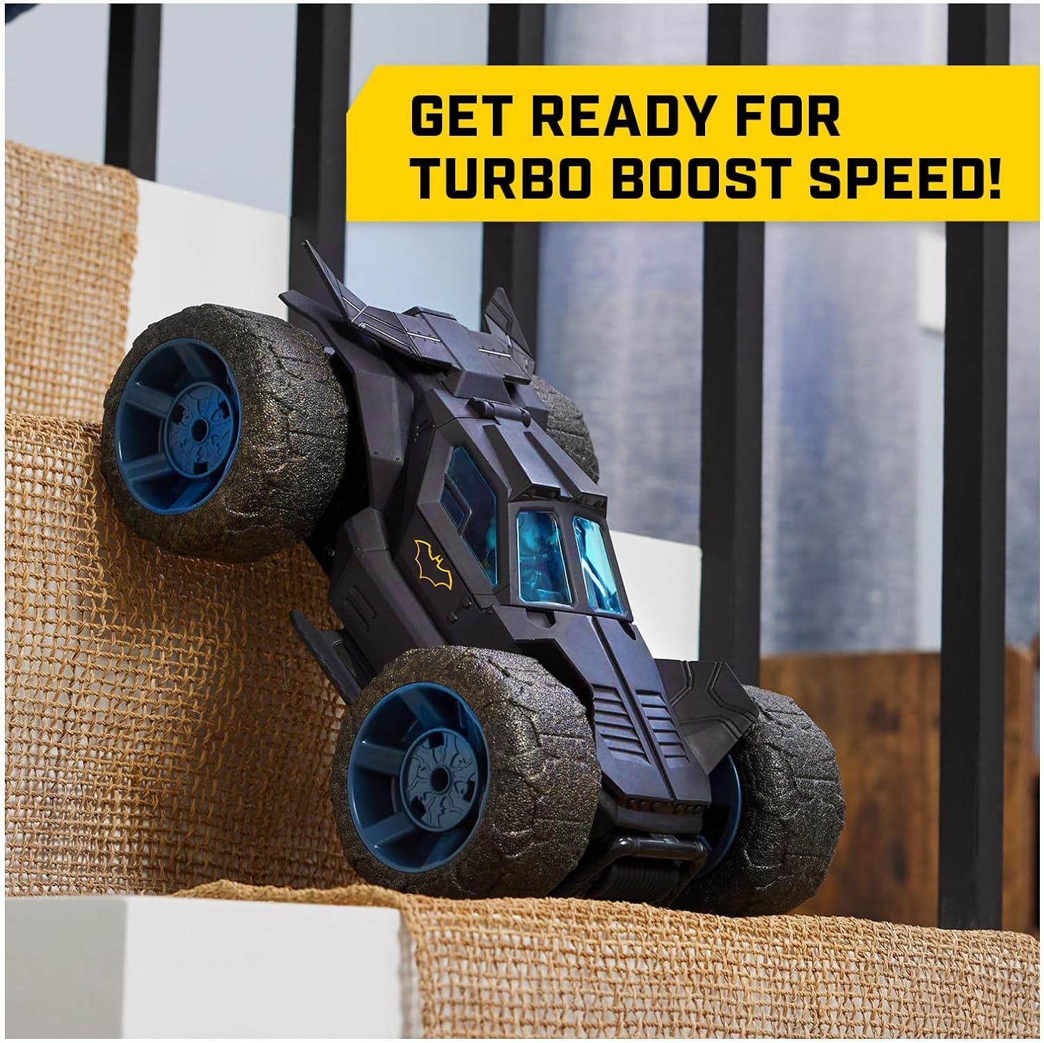 DC COMICS, BATMAN STUNT FORCE BATMOBILE,AUTO DE CONTROL REMOTO,TURBO BOOST Y TRUCOS LOCOS, JUGUETES COLECCIONABLES DE SUPERHÉROES - 4