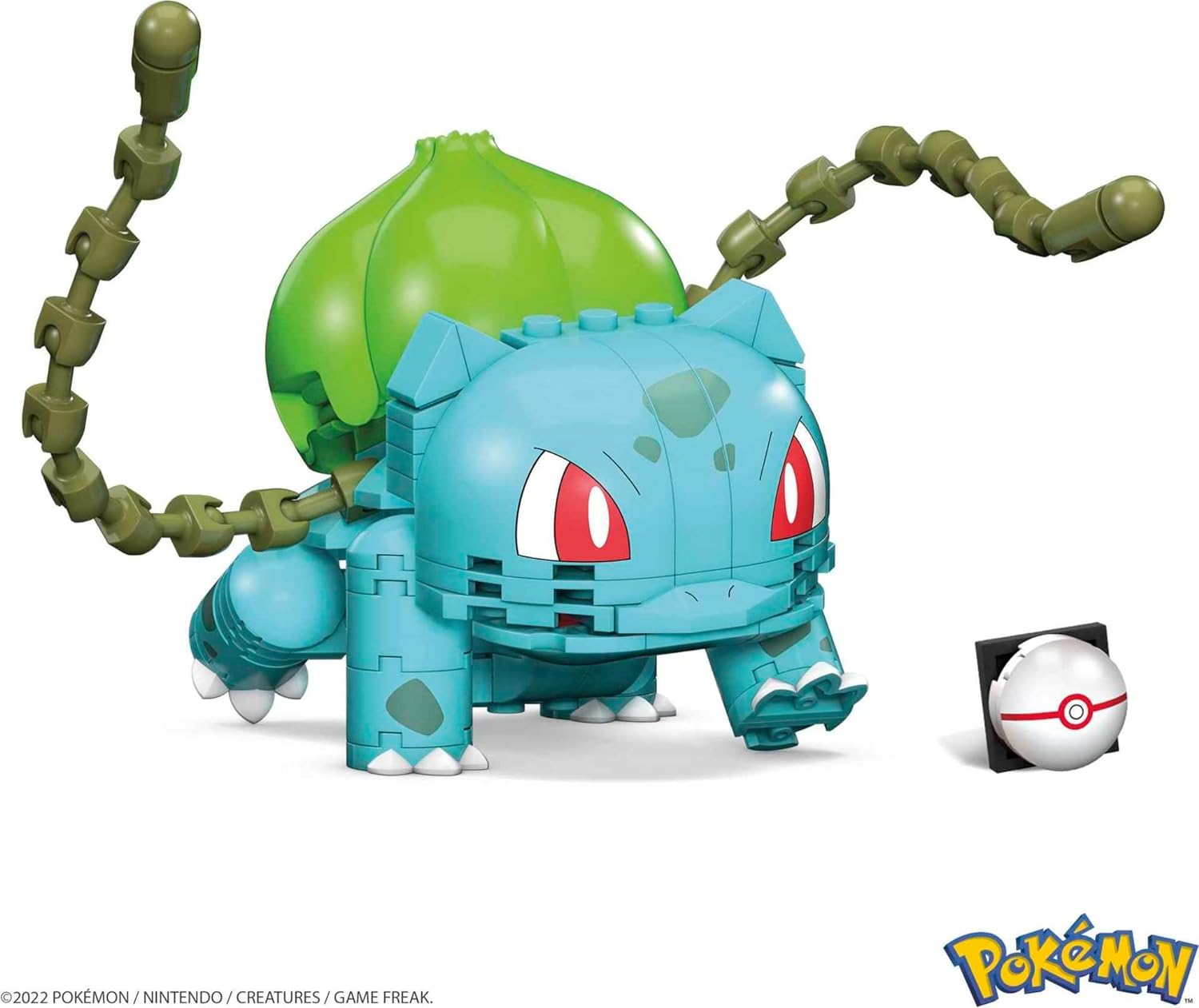POKÉMON MEGA JUGUETES DE CONSTRUCCIÓN DE FIGURAS DE ACCIÓN, BULBASAUR CON 175 PIEZAS, 1 PERSONAJE POSABLE, 4 PULGADAS DE ALTO - 3