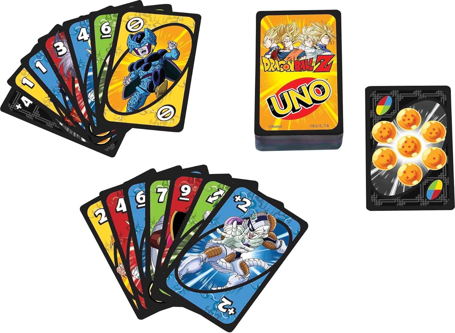 MATTEL GAMES UNO - JUEGO DE CARTAS DRAGON BALL Z PARA NOCHE FAMILIAR CON GRÁFICOS TEMÁTICOS PARA 2 A 10 JUGADORES - 4
