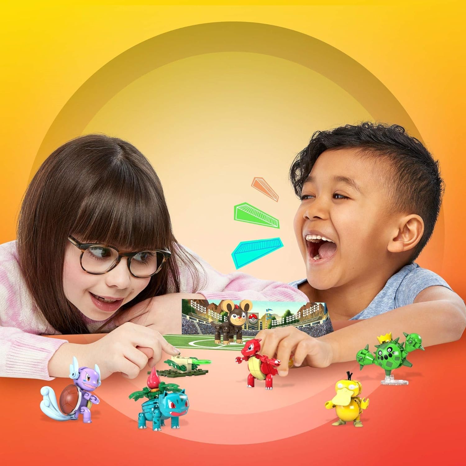 POKÉMON MEGA JUEGO CONSTRUCCIÓN DE FIGURAS DE ACCIÓN,DESAFÍO DE ENTRENADORES CON 450 PIEZAS,6 PERSONAJES ARTICULADOS Y ACCESORIOS - 2
