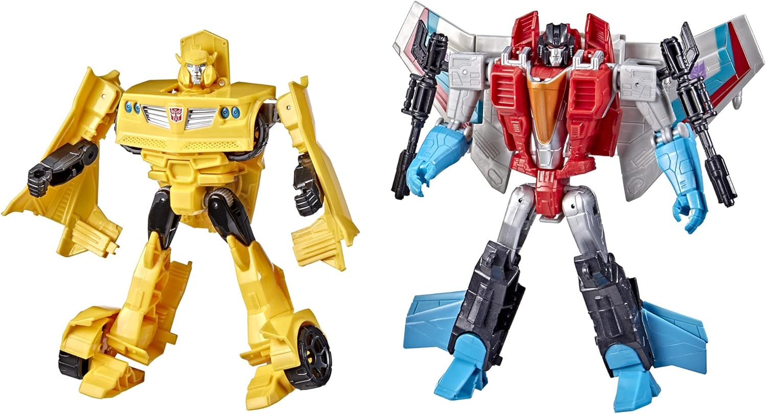 TRANSFORMERS TOYS HEROES AND VILLAINS BUMBLEBEE Y STARSCREAM PAQUETE DE 2 FIGURAS DE ACCIÓN, 7 PULGADAS - 1