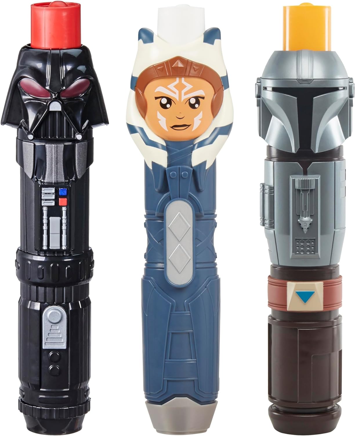 STAR WARS EQUIPO LIGHTSABER - PAQUETE DE 3 SABLES DE LUZ THE MANDALORIAN, AHSOKA Y DARTH VADER - 1