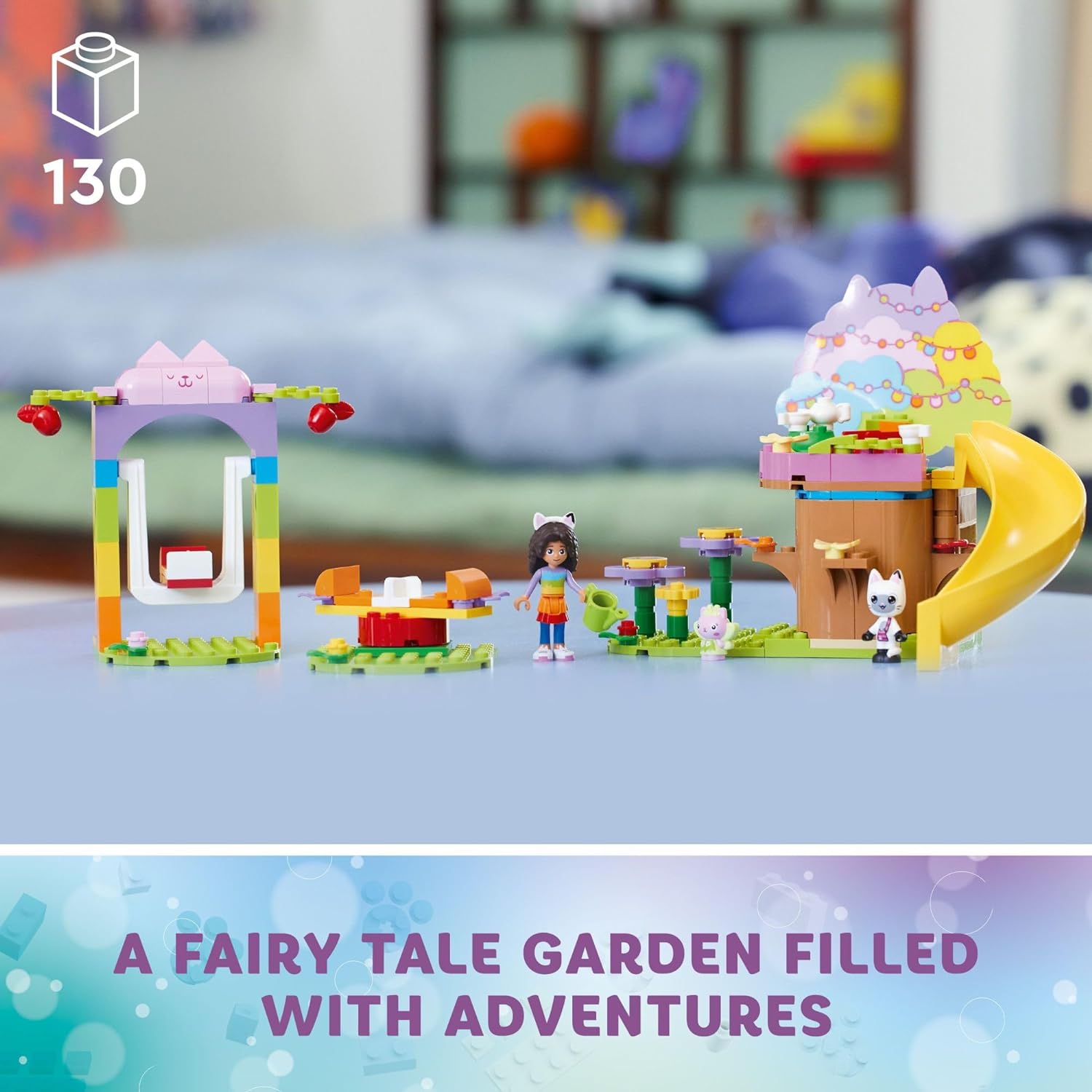 LEGO GABBY'S DOLLHOUSE KITTY FAIRY FIESTA EN EL JARDÍN - CONSTRUCCIÓN CON CASA DE ÁRBOL, TOBOGÁN, INCLUYE PATAS GABBY Y PANDY - 2