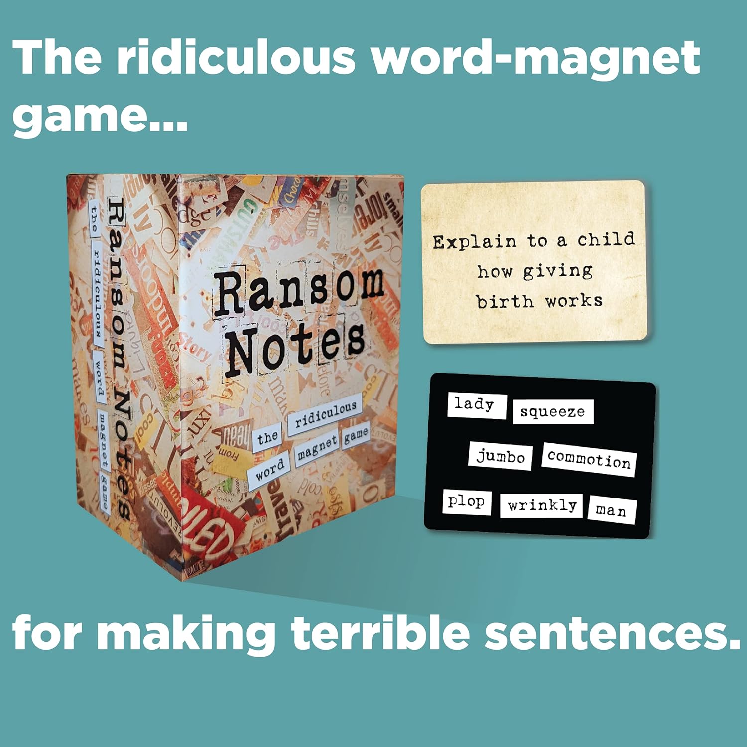 RANSOM NOTES - EL RIDÍCULO JUEGO DE FIESTA CON IMÁN DE PALABRAS, MÁS DE 3 JUGADORES - 2