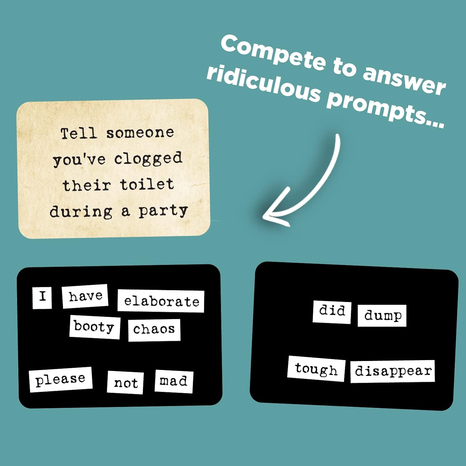 RANSOM NOTES - EL RIDÍCULO JUEGO DE FIESTA CON IMÁN DE PALABRAS, MÁS DE 3 JUGADORES - 3