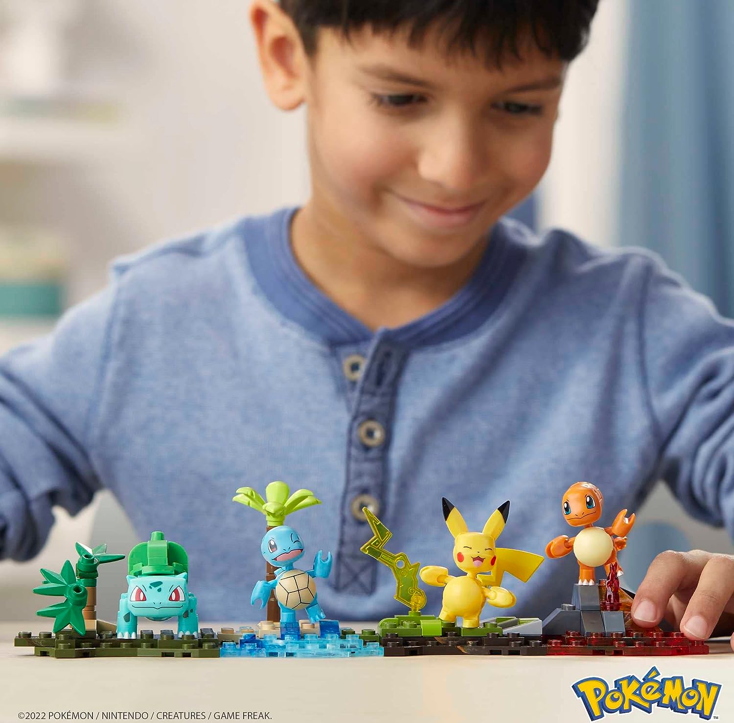 POKÉMON MEGA JUEGO DE CONSTRUCCIÓN DE FIGURAS DE ACCIÓN,EQUIPO DE LA REGIÓN DE KANTO CON 130 PIEZAS,4 PERSONAJES POSIBLES - 3