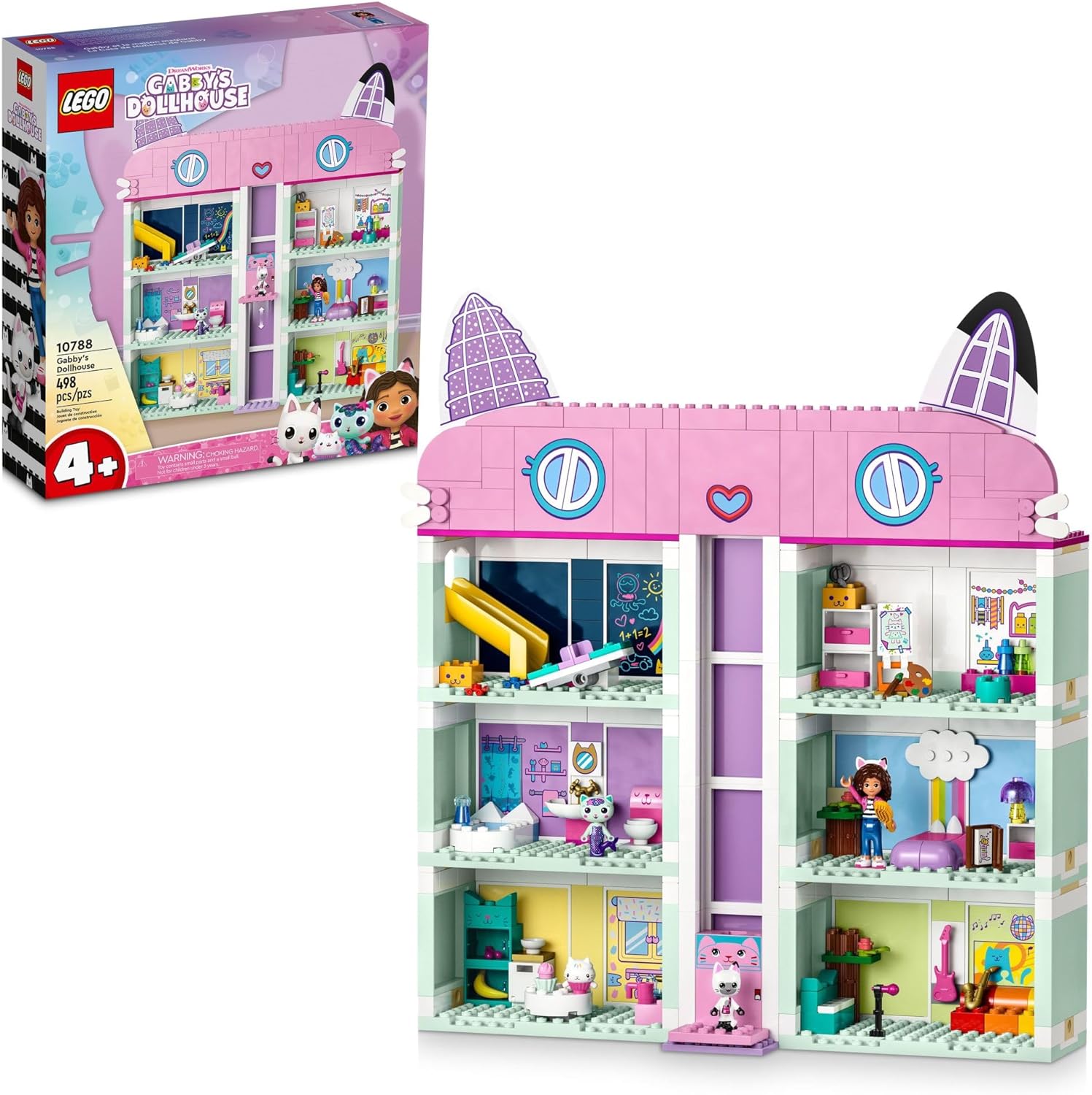 LEGO GABBY'S DOLLHOUSE - JUEGO DE CONSTRUCCIÓN,8 HABITACIONES Y PERSONAJES DE THE SHOW,INCLUYENDO GABBY,PANDY PAWS,CAKEY Y MERCAT - 1