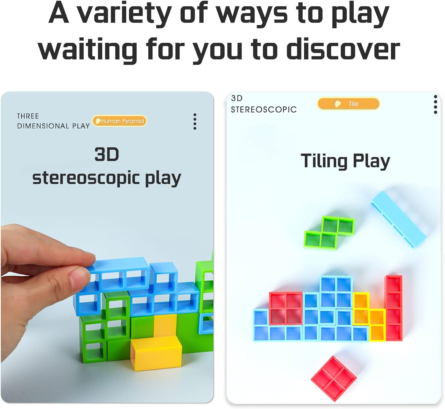 ALKISTA JUEGO DE 48 BLOQUES DE EQUILIBRIO DE TORRE TETRA, JUEGOS DE MESA PARA 2 JUGADORES A MAS - 5