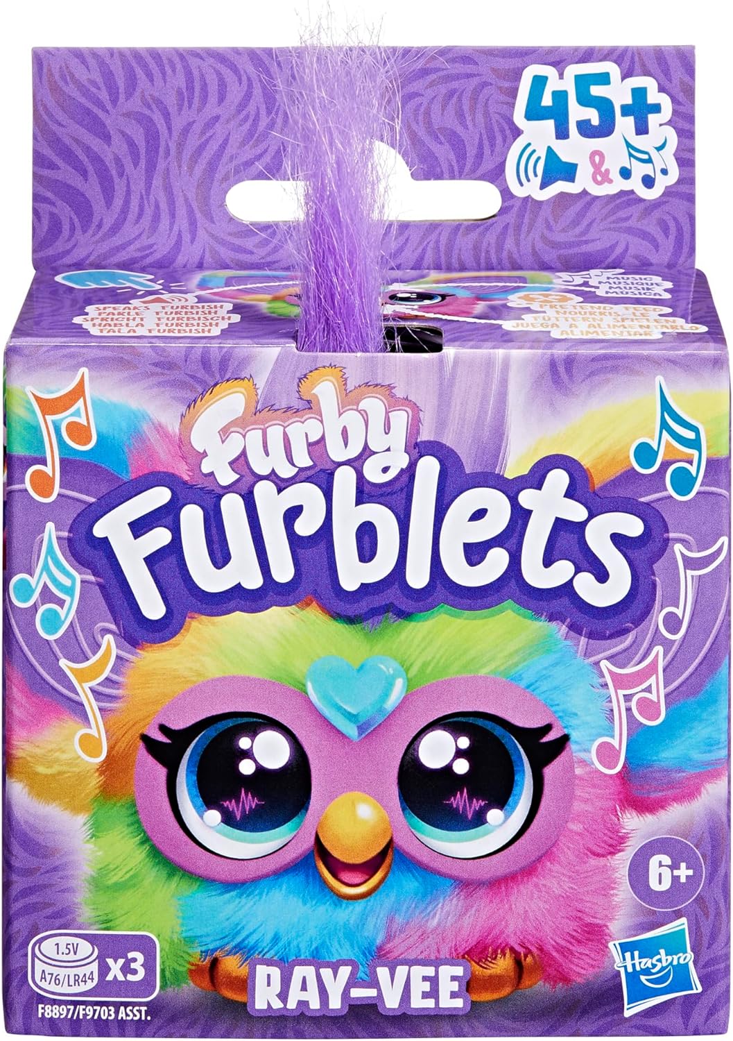 FURBY FURBLETS RAY-VEE MINI FRIEND,MÁS DE 45 SONIDOS,MÚSICA ELECTRÓNICA Y FRASES,JUGUETES DE PELUCHE PARA NIÑAS Y NIÑOS DE 6 AÑOS - 6