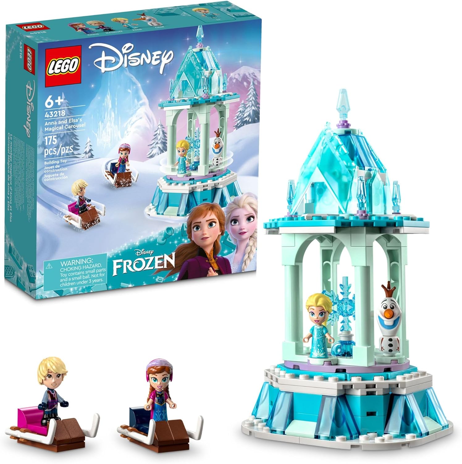 LEGO DISNEY FROZEN ANNA AND ELSA'S MAGICAL CAROUSEL ICE PALACE - JUEGO DE CONSTRUCCIÓN CON LA PRINCESA DISNEY ELSA, ANNA Y OLAF - 1