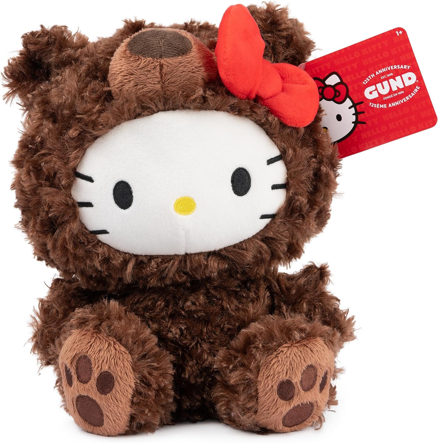 GUND SANRIO HELLO KITTY PHILBIN - OSO DE PELUCHE DE PELUCHE DE ALTA CALIDAD PARA EDADES DE 1 AÑO EN ADELANTE, MARRÓN, 10 PULGADAS - 2