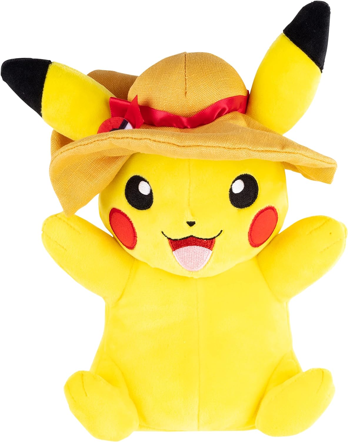 POKÉMON PIKACHU DE PELUCHE DE 8.0 IN CON ABALORIO DE POKÉ BALL, GORRO DE VERANO, CON LICENCIA OFICIAL, SUAVE Y LINDO - 3
