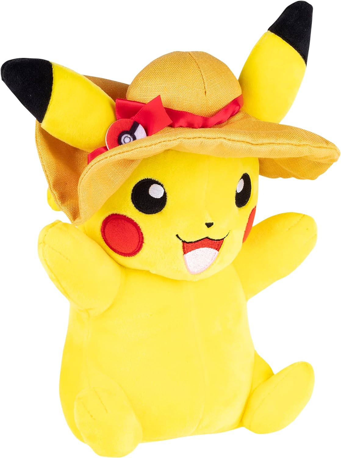 POKÉMON PIKACHU DE PELUCHE DE 8.0 IN CON ABALORIO DE POKÉ BALL, GORRO DE VERANO, CON LICENCIA OFICIAL, SUAVE Y LINDO - 4