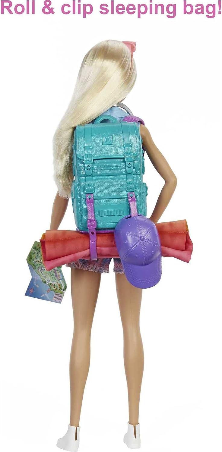 BARBIE SE NECESITAN DOS MUÑECAS Y ACCESORIOS, MALIBU CAMPING PLAYSET CON MUÑECA Y MÁS DE 10 ACCESORIOS INCLUYENDO SACO DE DORMIR - 4