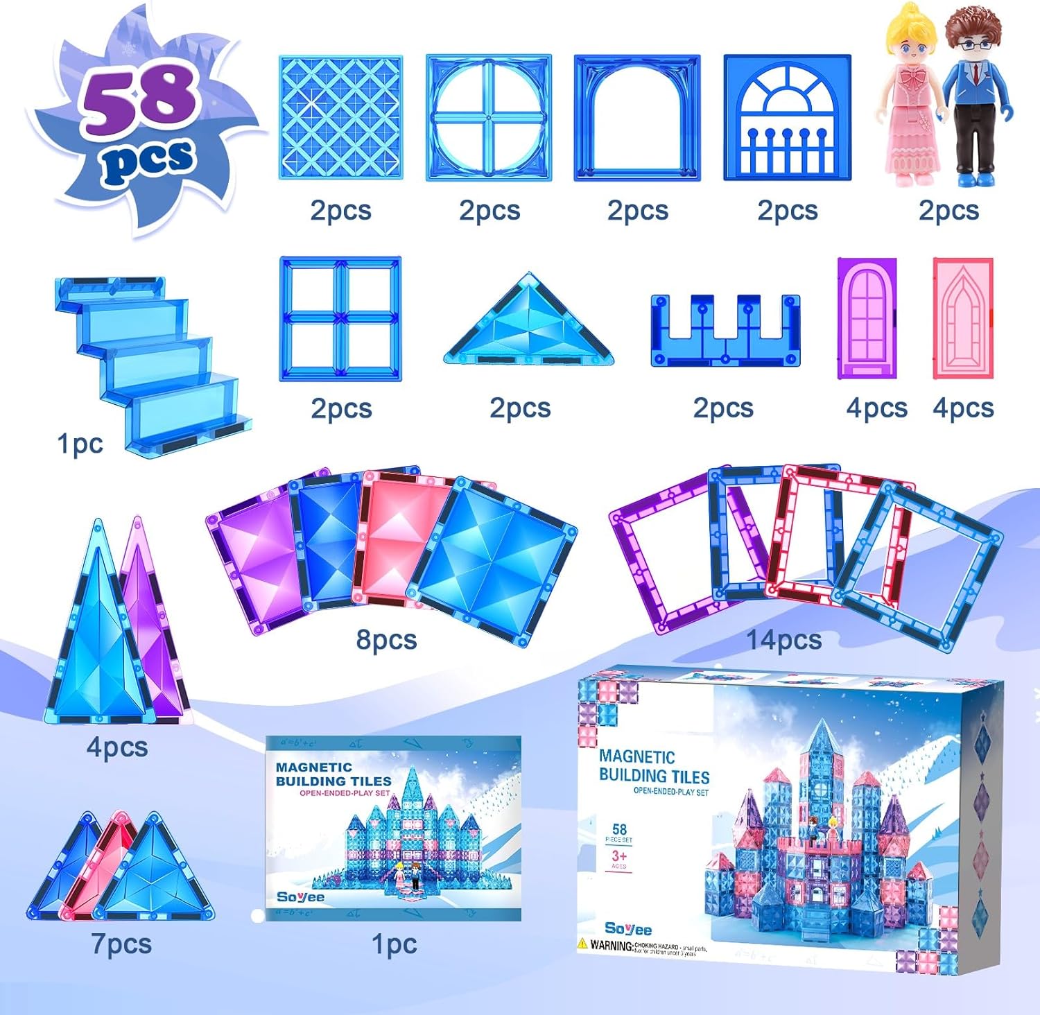 AZULEJOS MAGNÉTICOS DE DIAMANTE PARA NIÑAS DE 6 A 7 AÑOS, 6 A 8, 3 A 5 AÑOS, JUGUETES DE FROZEN PARA NIÑAS - 3