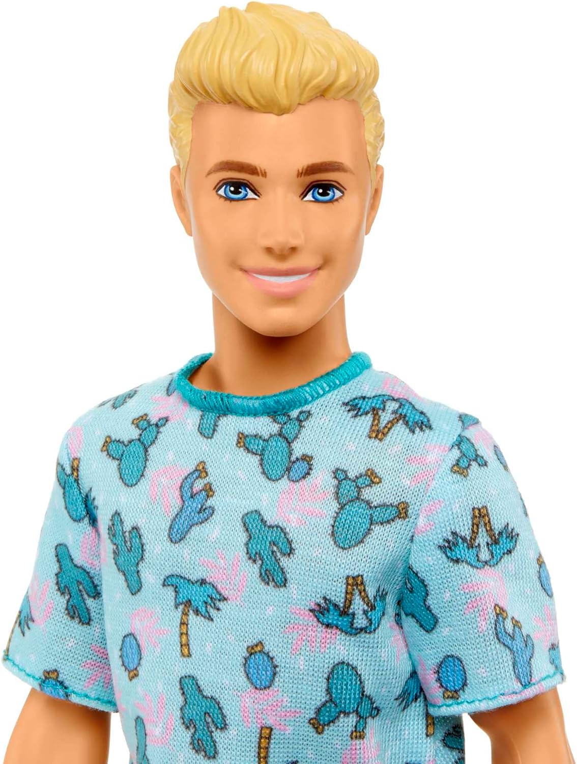 BARBIE FASHIONISTAS KEN CON CABELLO RUBIO, CAMISETA DE CACTUS AZUL, PANTALONES CORTOS BLANCOS Y ZAPATILLAS DE DEPORTE - 3