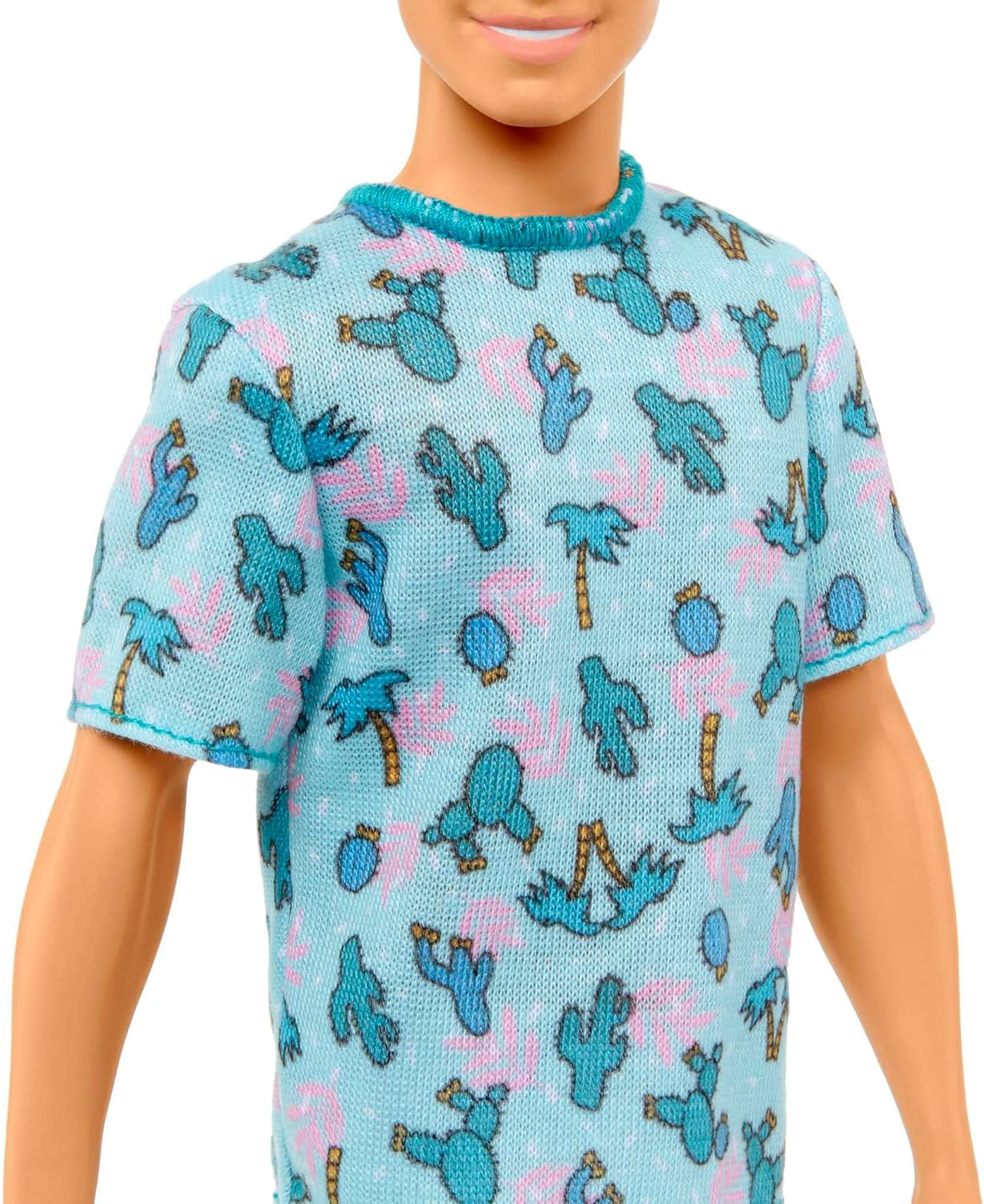 BARBIE FASHIONISTAS KEN CON CABELLO RUBIO, CAMISETA DE CACTUS AZUL, PANTALONES CORTOS BLANCOS Y ZAPATILLAS DE DEPORTE - 4