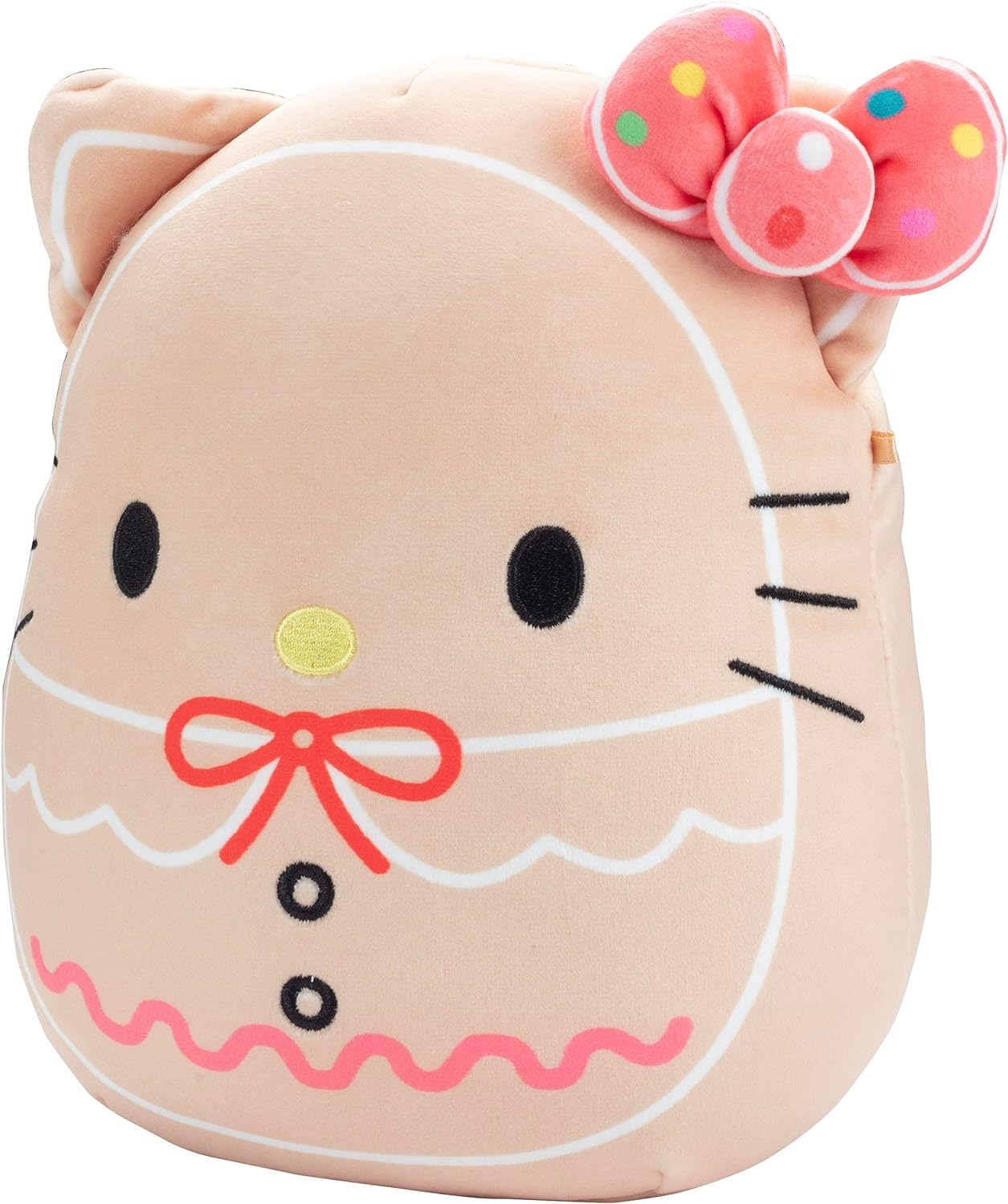 SQUISHMALLOWS HELLO KITTY GINGERBREAD DE 8', PELUCHE OFICIAL DE KELLYTOY NAVIDEÑO, COLECCIONABLE SUAVE Y ESPONJOSO - 3