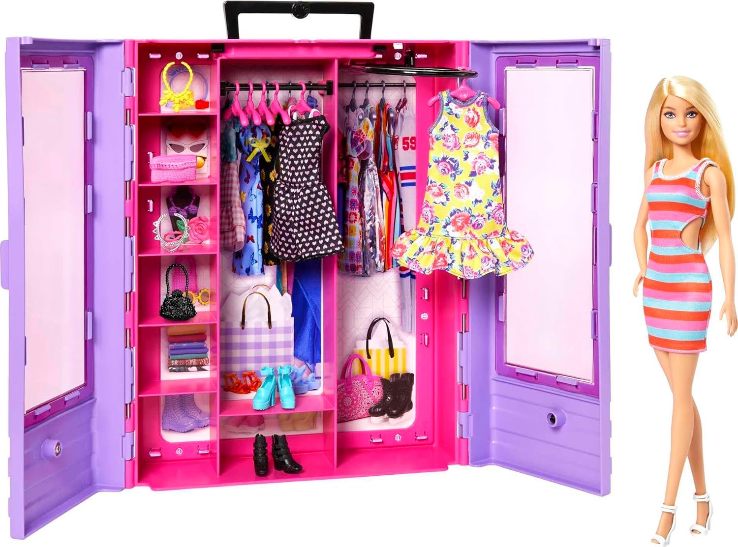BARBIE FASHIONISTAS ULTIMATE CLOSET - JUGUETE  DE MODA CON MUÑECA, ROPA, ACCESORIOS Y PERCHAS, REGALO PARA NIÑOS DE 3 AÑOS A MAS - 1