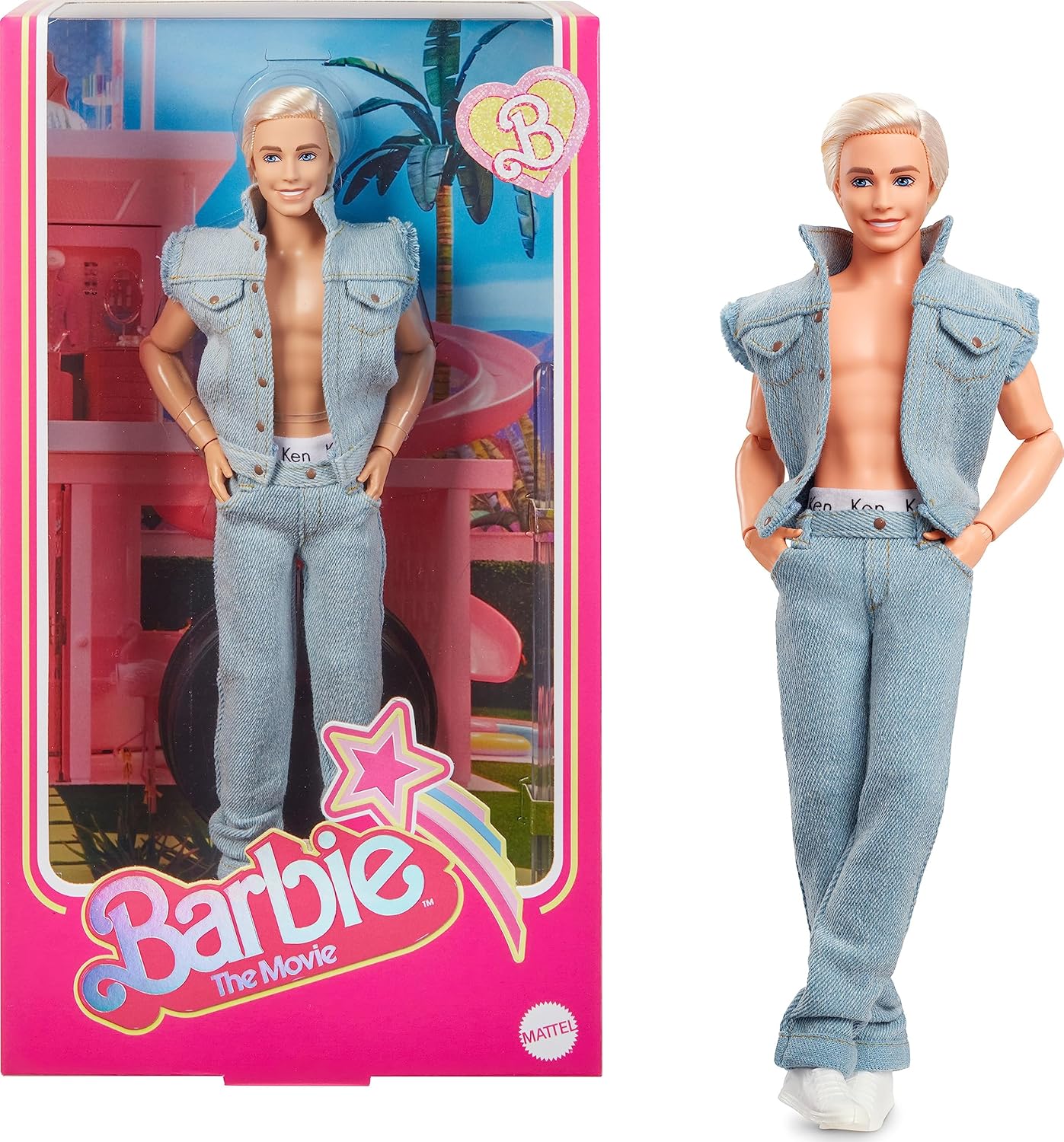 BARBIE MUÑECA COLECCIONABLE KEN DE THE MOVIE CON CONJUNTO DE MEZCLILLA A JUEGO CON ROPA INTERIOR KEN SIGNATURE - 1