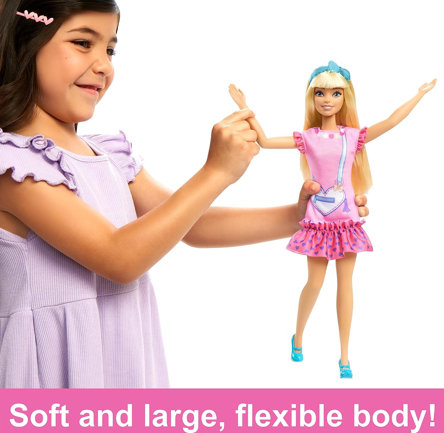BARBIE MUÑECA PARA NIÑOS, CABELLO RUBIO, MUÑECA MY FIRST BARBIE 'MALIBU', GATITO DE PELUCHE, ACCESORIOS, CUERPO SUAVE POSABLE - 4