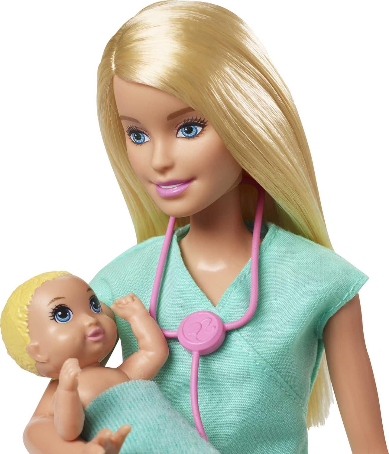 BARBIE BABY DOCTOR PLAYSET, 2 MUÑECAS INFANTILES, MESA DE EXAMEN, ESTETOSCOPIO, GRÁFICO Y MÓVIL PARA NIÑO DE 3 AÑOS A MAS - 3