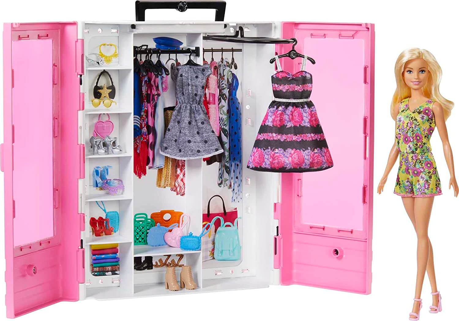 BARBIE FASHIONISTAS ULTIMATE CLOSET - JUGUETE PORTÁTIL DE MODA CON MUÑECA, ROPA, ACCESORIOS Y PERCHAS,PARA NIÑOS DE 3 A 8 AÑOS - 1