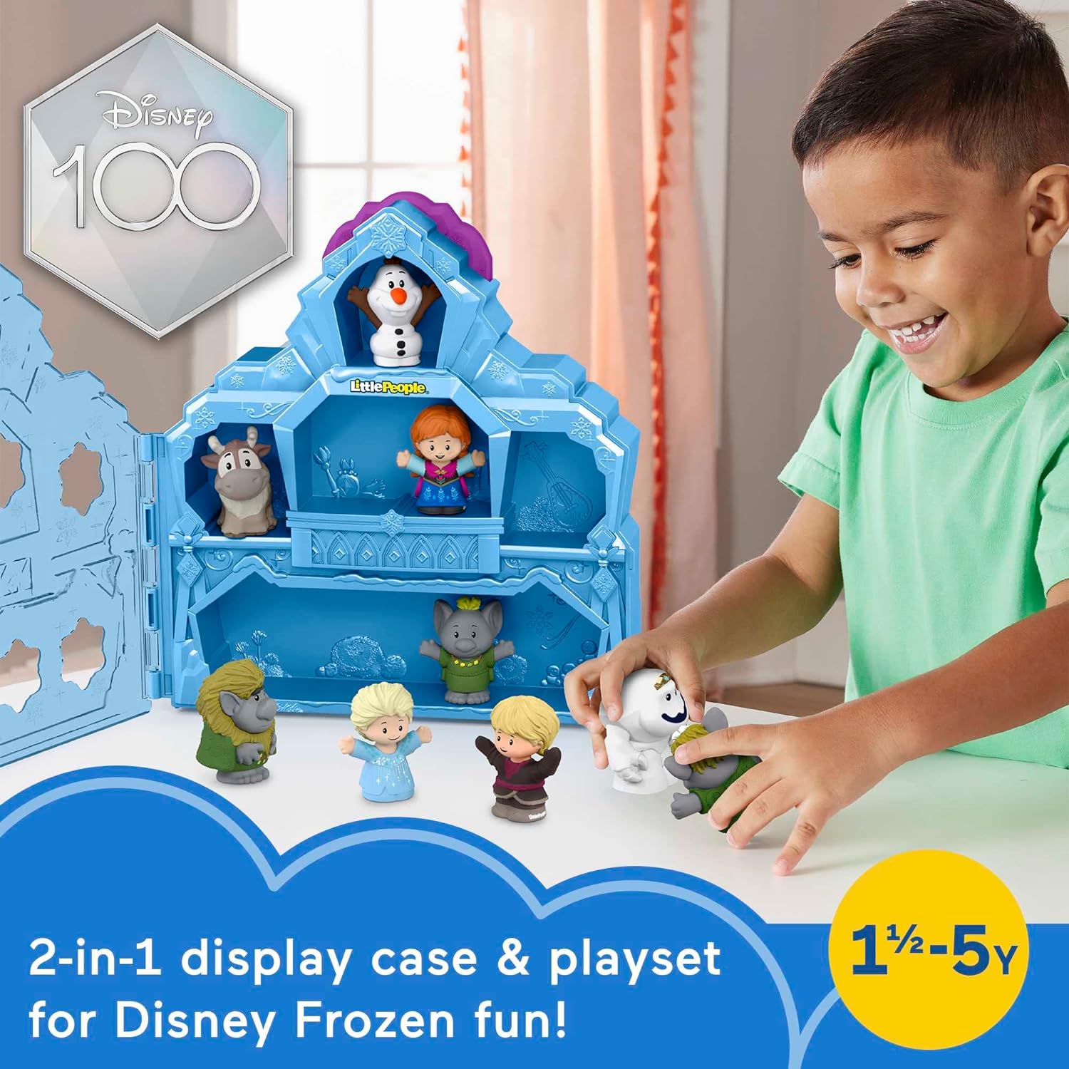 FISHER-PRICE LITTLE PEOPLE PLAYSET DISNEY FROZEN CARRY ALONG CASTLE CASE CON 9 FIGURAS PARA NIÑOS PREESCOLARES - 2
