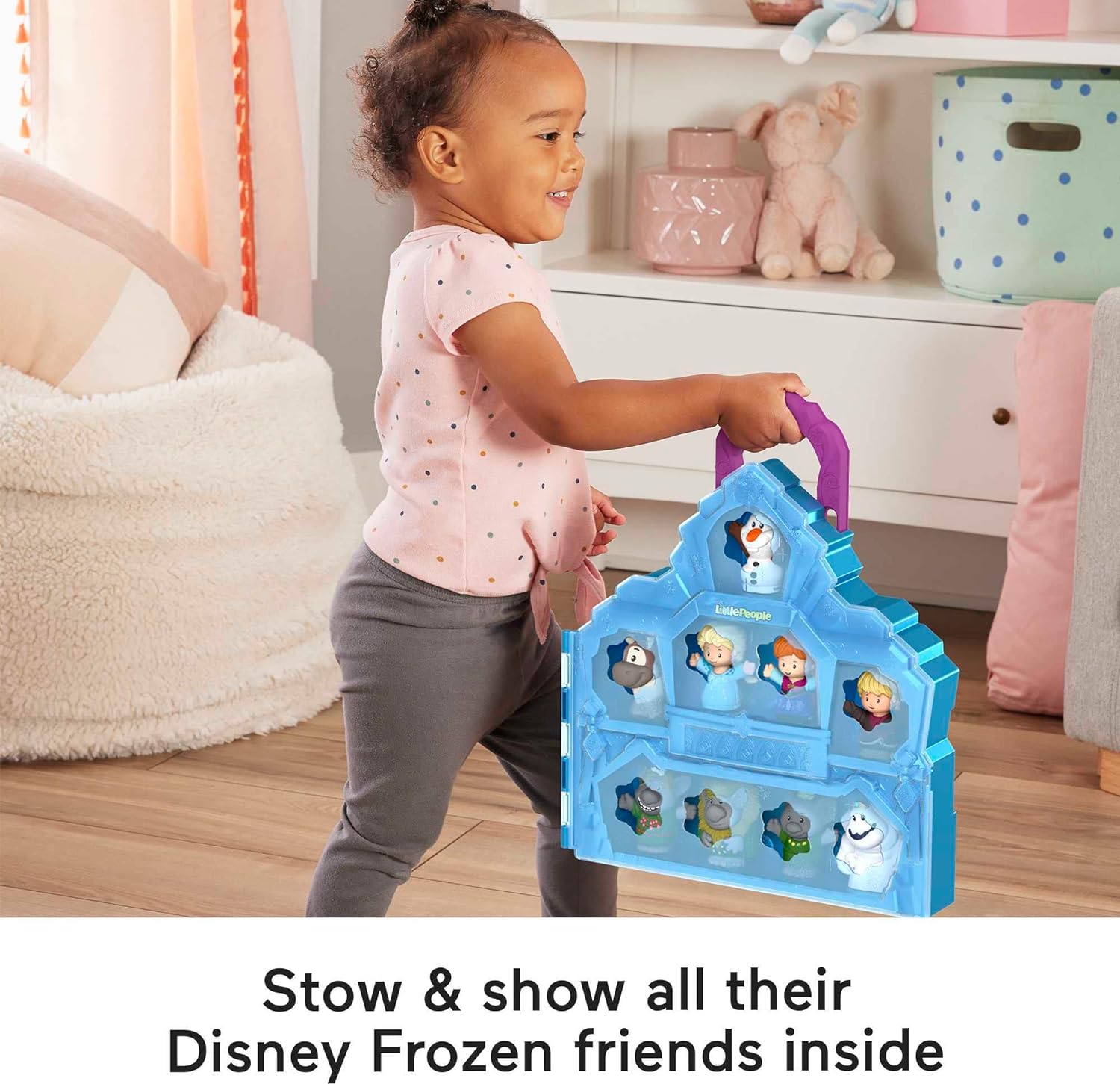 FISHER-PRICE LITTLE PEOPLE PLAYSET DISNEY FROZEN CARRY ALONG CASTLE CASE CON 9 FIGURAS PARA NIÑOS PREESCOLARES - 3