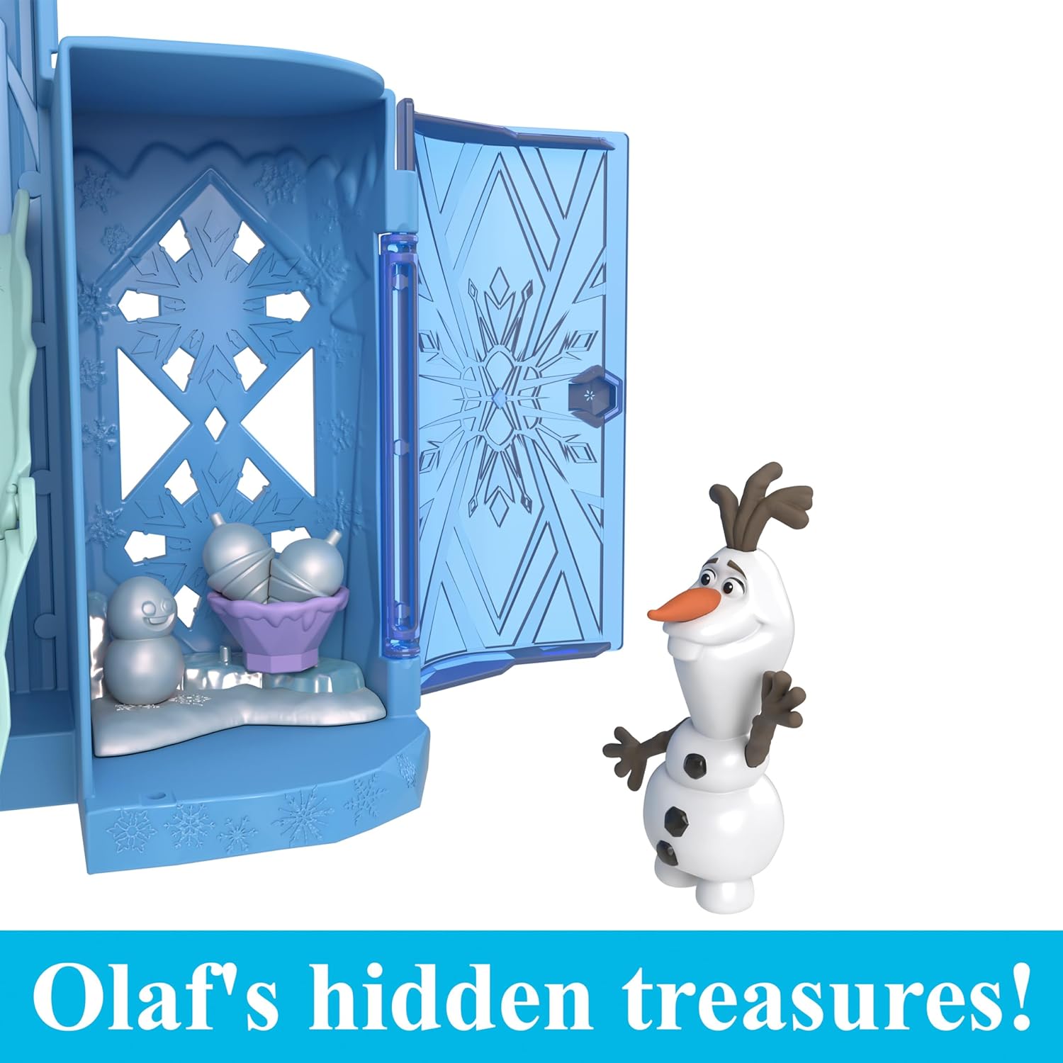 DISNEY FROZEN BY MATTEL TOYS, ELSA - JUEGO APILABLE DE CASA DE MUÑECAS CON MUÑECA PEQUEÑA Y 8 PIEZAS - 4