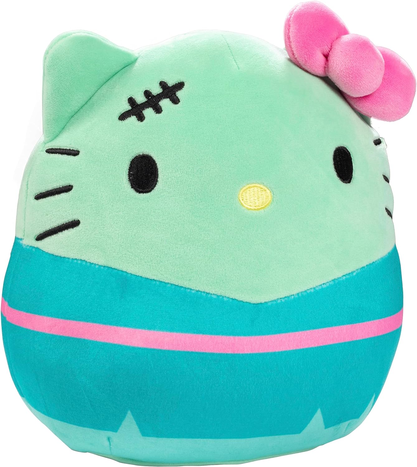 SQUISHMALLOWS HELLO KITTY FRANKENKITTY DE 8', KELLYTOY 2023 DE SANRIO DE HALLOWEEN, JUGUETE DE PELUCHE COLECCIONABLE SUAVE - 2