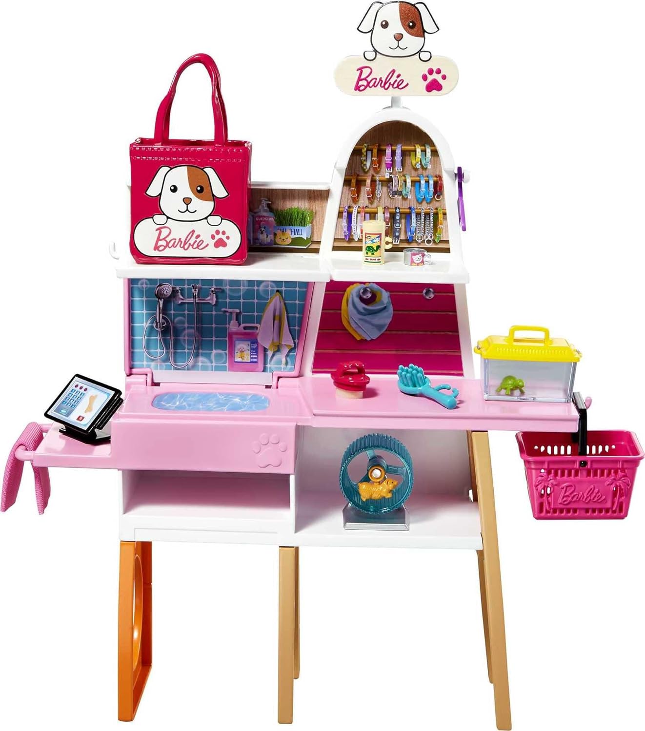 BARBIE - MUÑECA Y SET DE JUEGO DE TIENDA DE MASCOTAS, CON 4 MASCOTAS, CAMBIO DE COLOR Y ACCESORIOS, PARA NIÑAS DE 3 A 7 AÑOS - 4