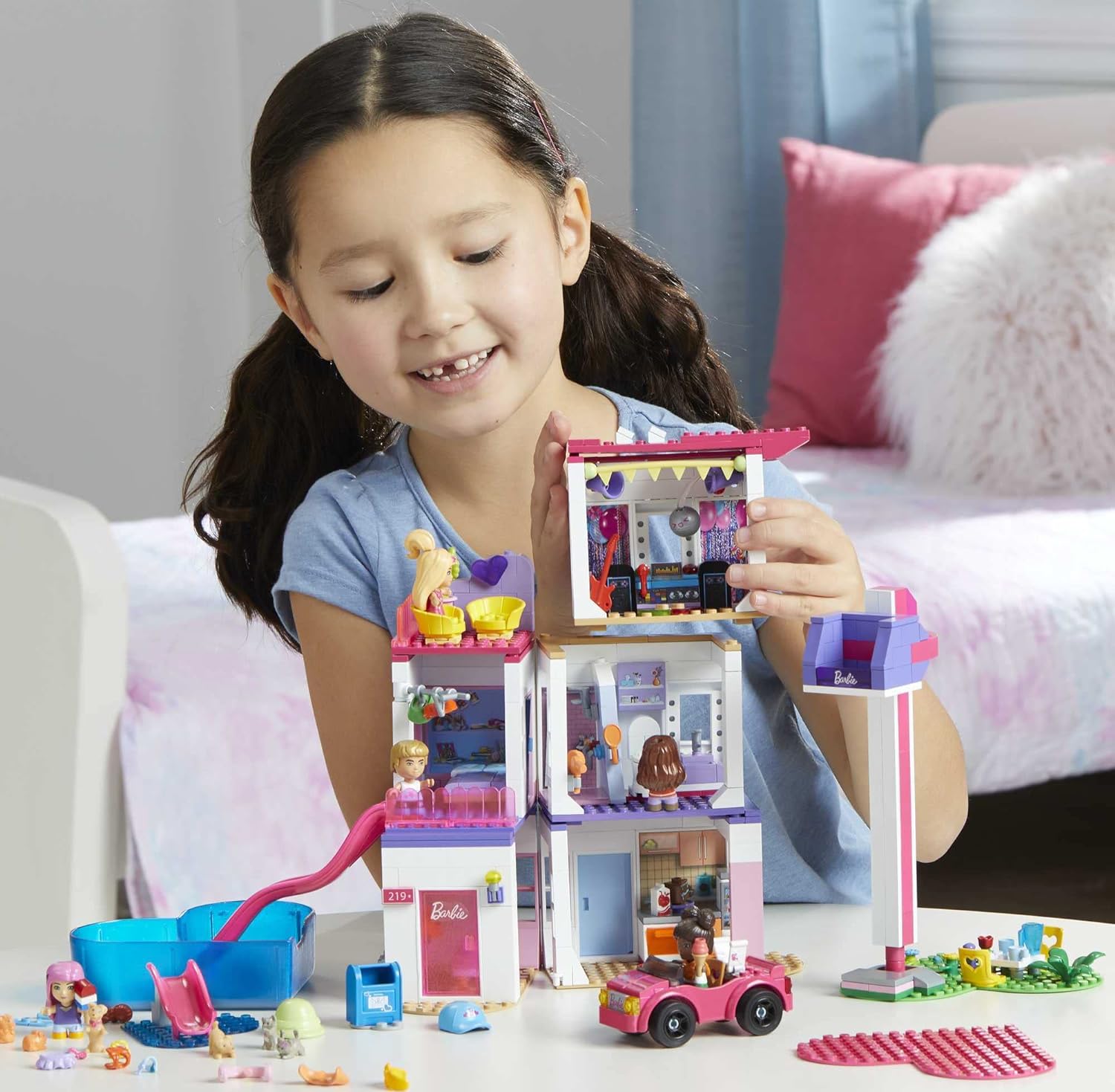 MEGA BARBIE COLOR REVEAL,JUGUETE DE CONSTRUCCIÓN,CASA DE ENSUEÑO CON 545 PIEZAS,MÁS DE 30 SORPRESAS,5 MICROMUÑECAS Y MAS - 5