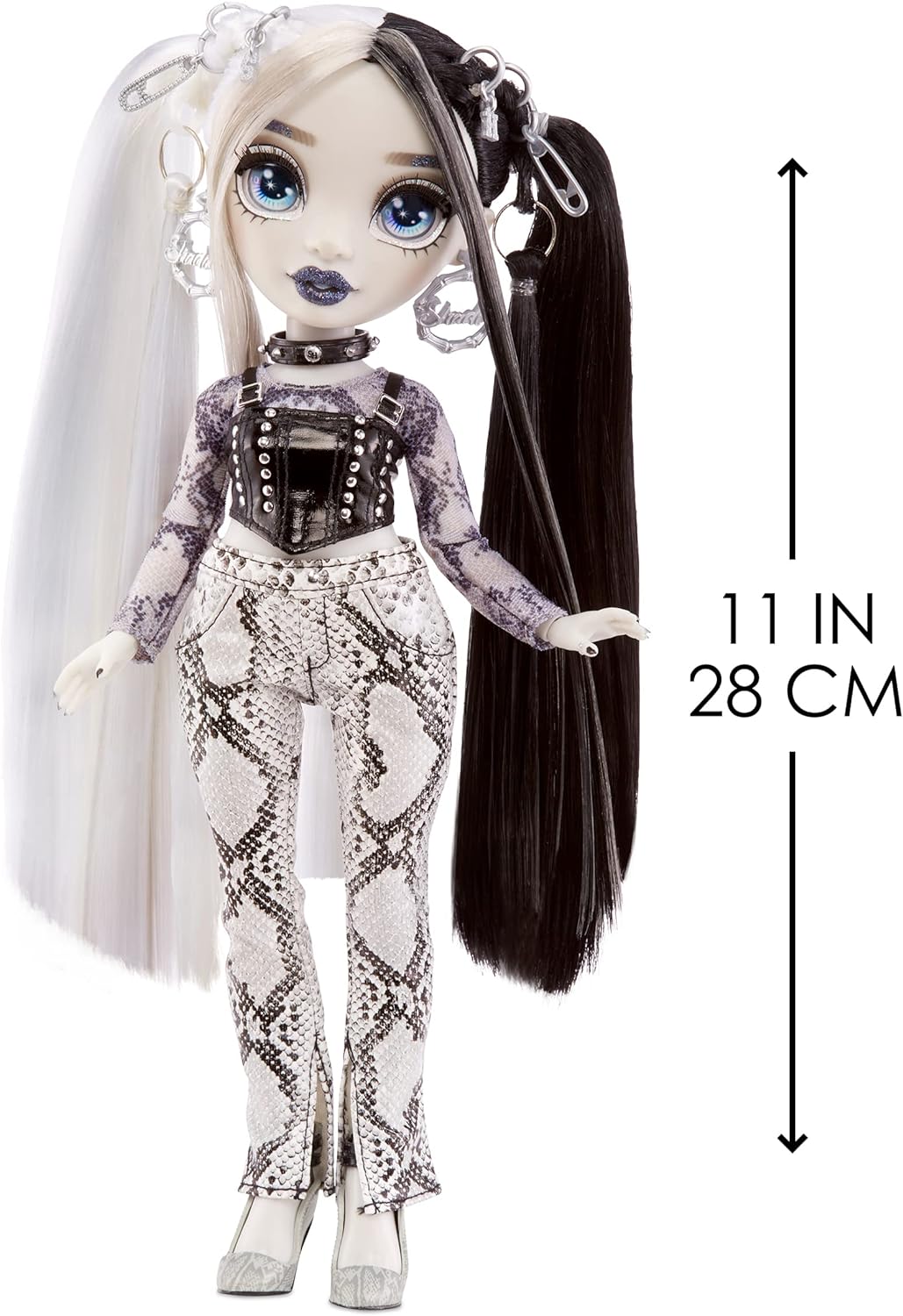 RAINBOW HIGH SHADOW SERIES 1 HEATHER GRAYSON - MUÑECA EN ESCALA DE GRISES. 2 TRAJES DE DISEÑADOR GRISES PARA MEZCLAR Y COMBINAR - 4