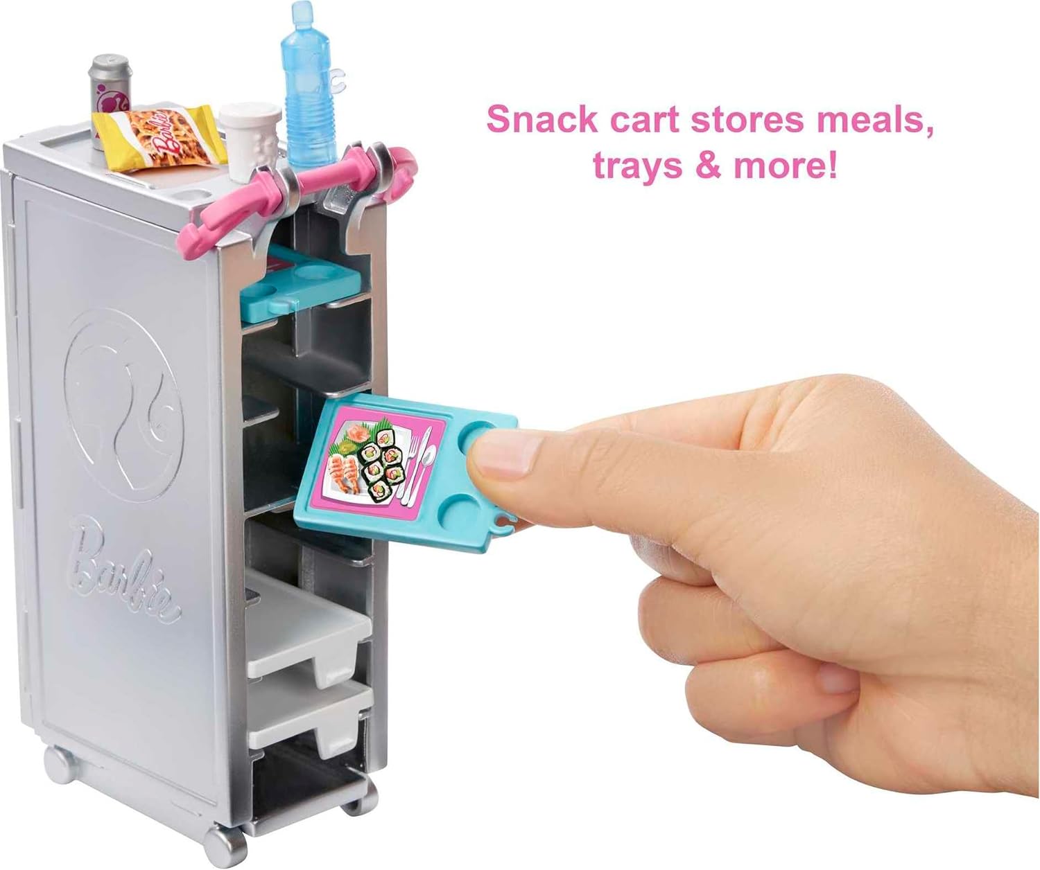 BARBIE JUEGO DE AVIONES, DREAMPLANE CON MÁS DE 15 ACCESORIOS,INCLUYENDO CACHORRO,CARRITO DE APERITIVOS,ASIENTOS RECLINABLES Y MÁS - 4