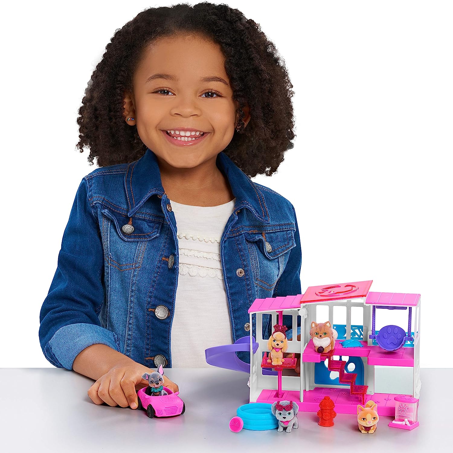 BARBIE PET DREAMHOUSE JUEGO DE 2 CARAS, 10 PIEZAS, INCLUYE MASCOTAS Y ACCESORIOS - 2