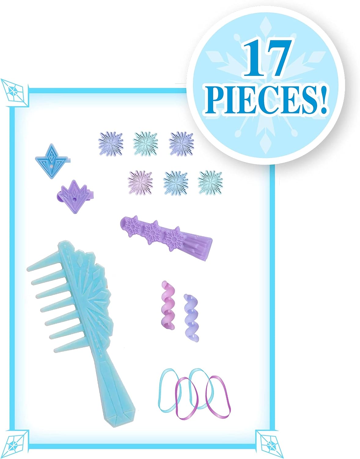 JUST PLAY - CABEZAL DE PEINADO ELSA DE DISNEY 2, 18 PIEZAS, INCLUYE ACCESORIOS PARA USAR Y COMPARTIR, RUBIO, PEINADO DE CABELLO - 4