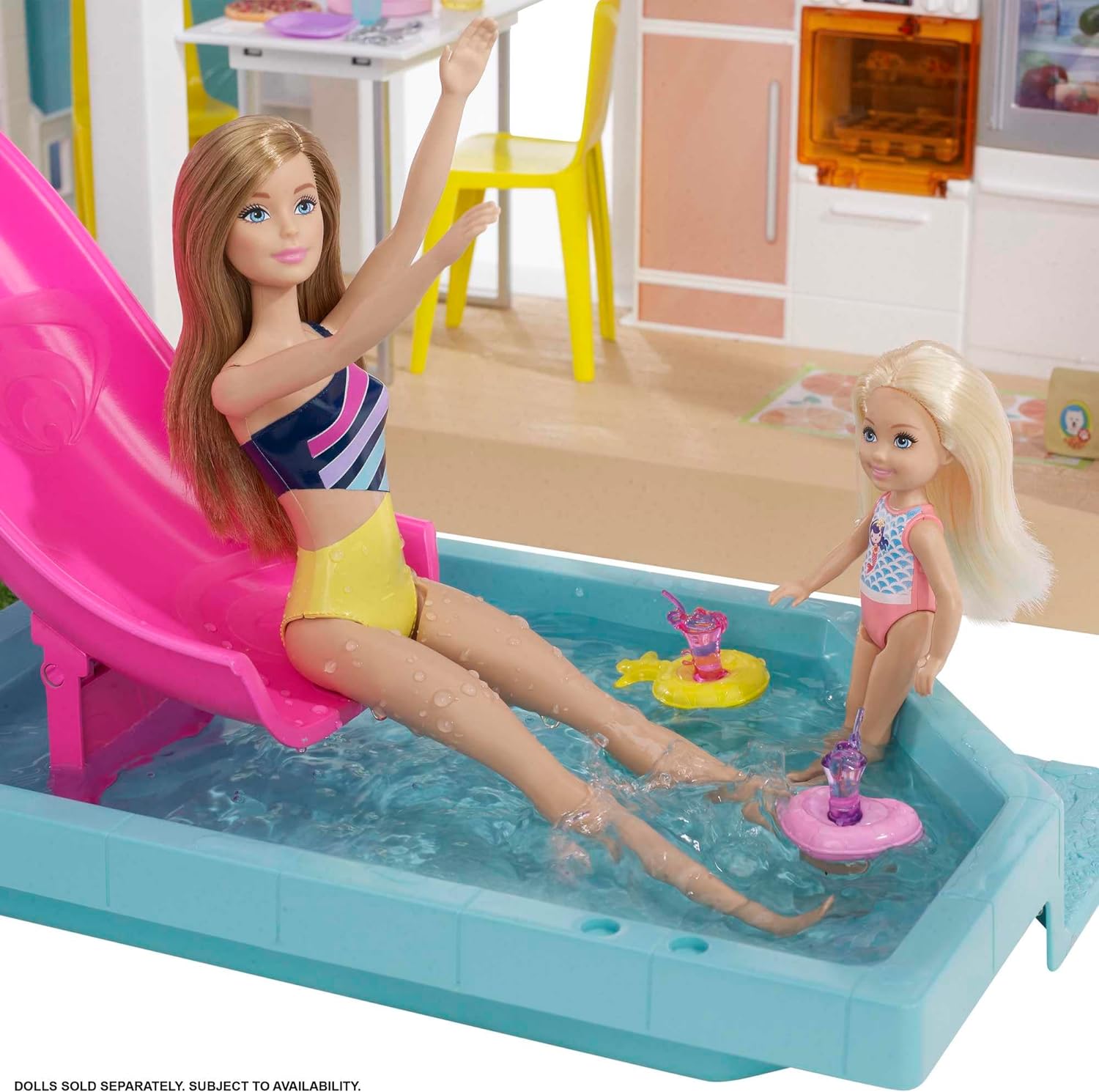 BARBIE DREAMHOUSE VERSIÓN 2021  CASA DE MUÑECAS GRANDE 1.14 M CON PISCINA, TOBOGÁN, ETC, Y ACCESORIOS, MUÑECAS PREESCOLARES - 3